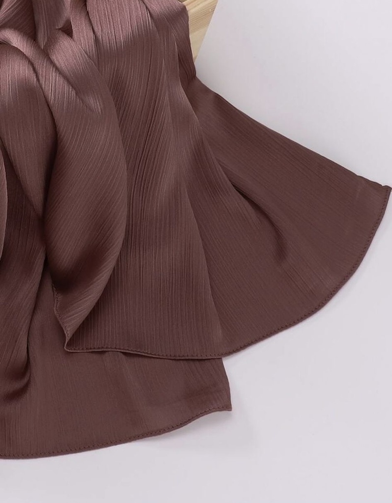Brown  Elegant shine lightweight and breathable hijab 