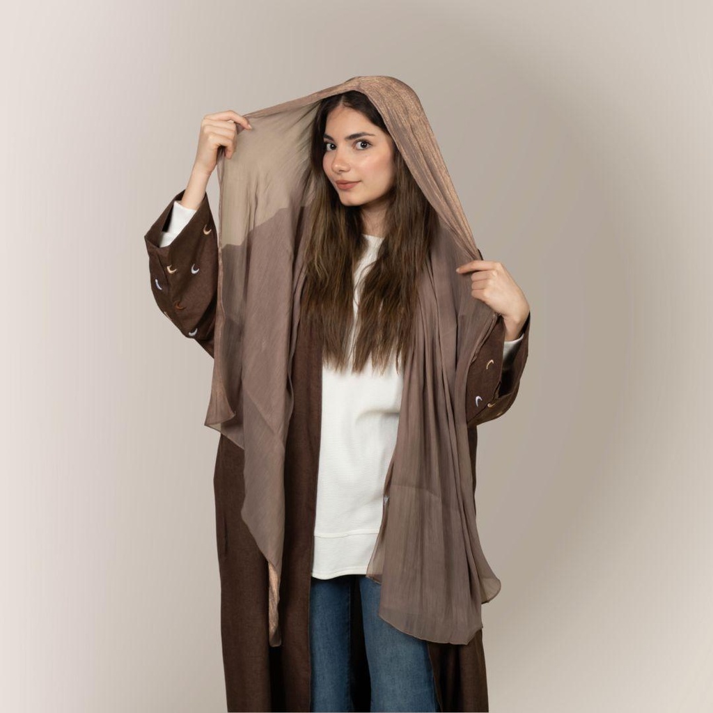 Coffee Brown  Sparkling Shimmering Silk Chiffon  Scarf