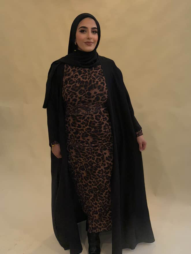 Luxury Open-Front Black Abaya