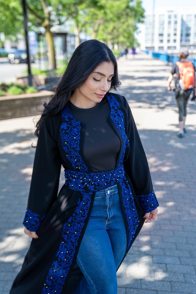 The Lady of the Gathering (The Unique Palestinian Abaya) Blue