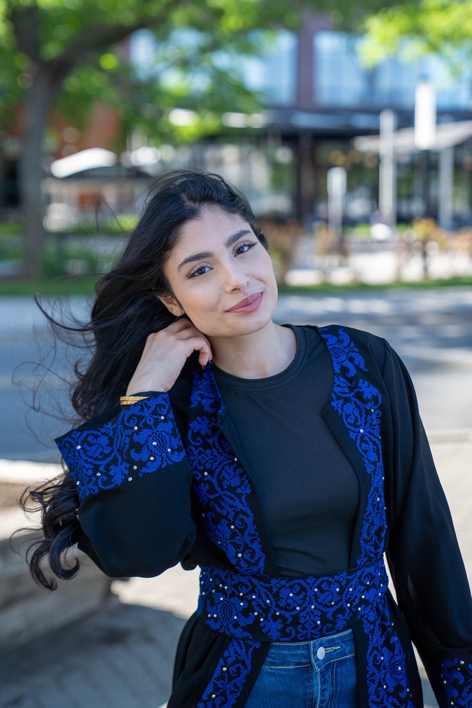 The Lady of the Gathering (The Unique Palestinian Abaya) Blue