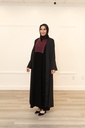 Handmade inner the Palestinian dome embroidery on the chest.+ Ruffle Sleeve Abaya full outfit