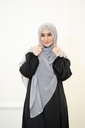 Grey Georgette Hijab Scarf with touch of silver.