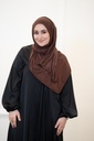 A Brown Cotton Hijab Scarf with Gold Touch 