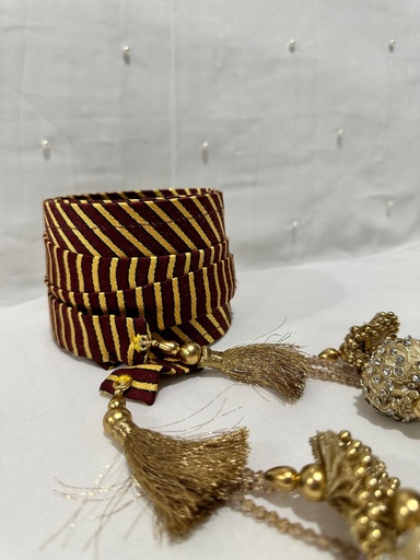 Cashmere Belts - Gold & Dark Red 
