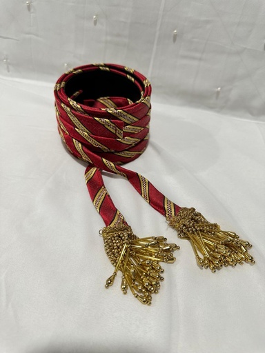Cashmere Belts - Gold lines Red