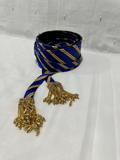 Cashmere Belts -Gold Blue lines 