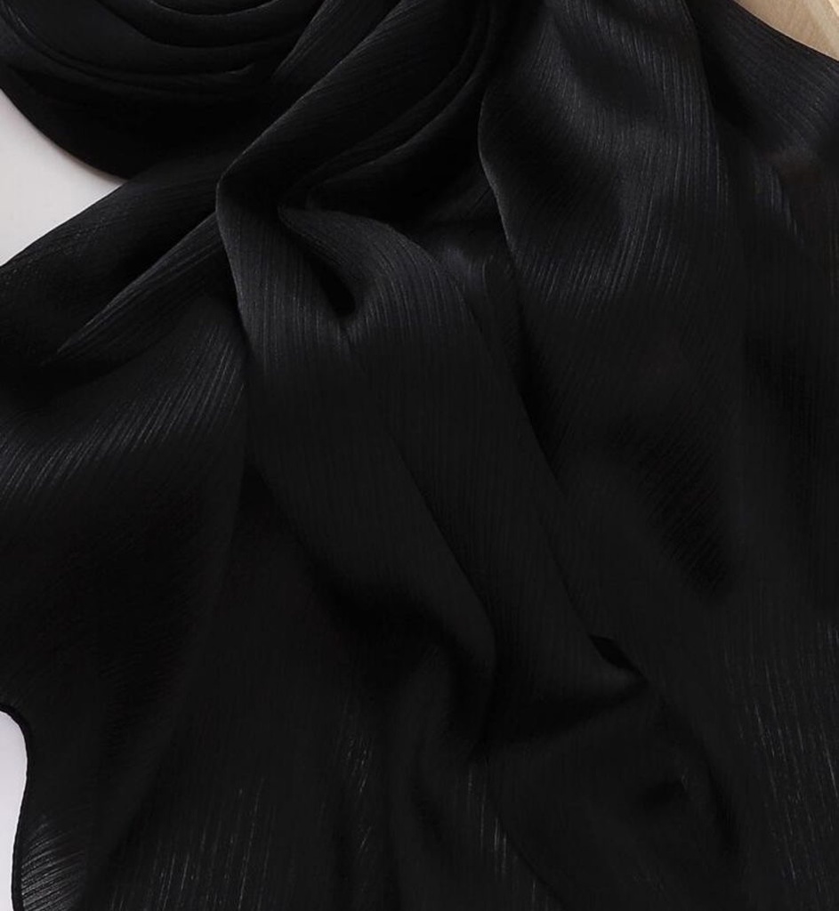 Black  Elegant shine lightweight and breathable Scarf
