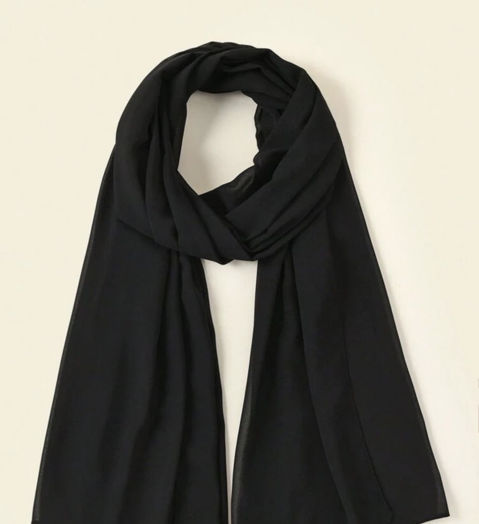 Black Chiffon Scarf 