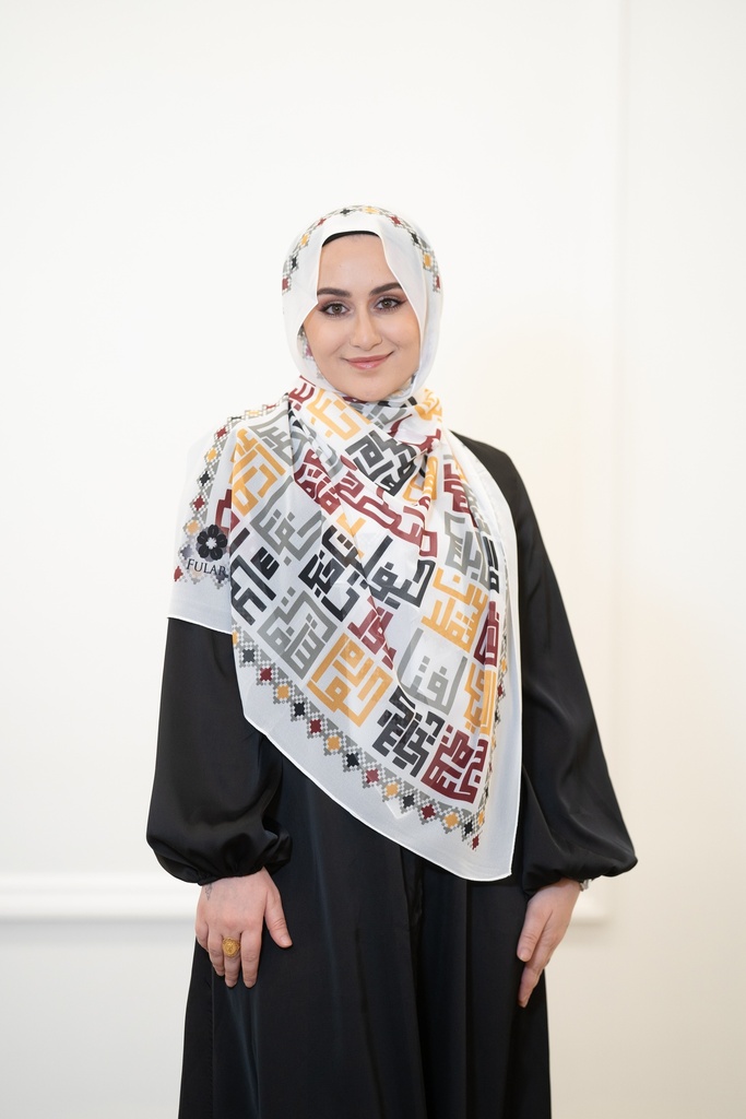 Cities of Palestine in Arabic Calligraphy Scarf