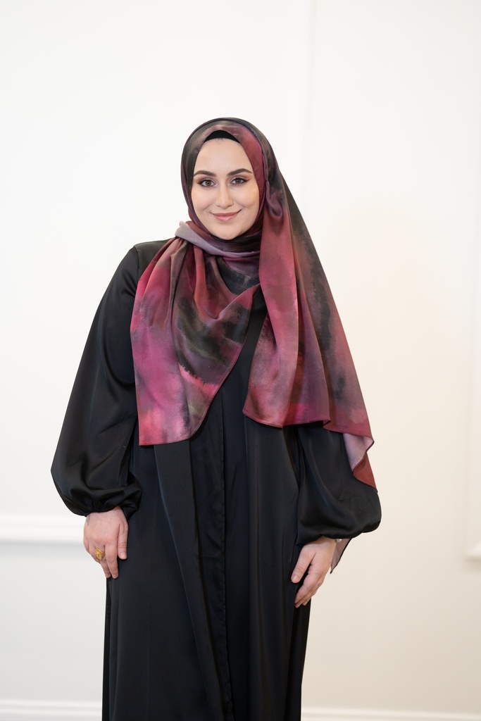 Burgundy Colored Wavy Shawl
