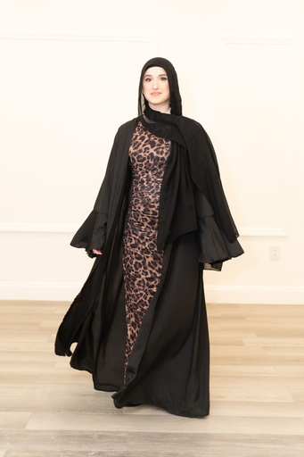 Tiger Print Abaya Full Outfit
